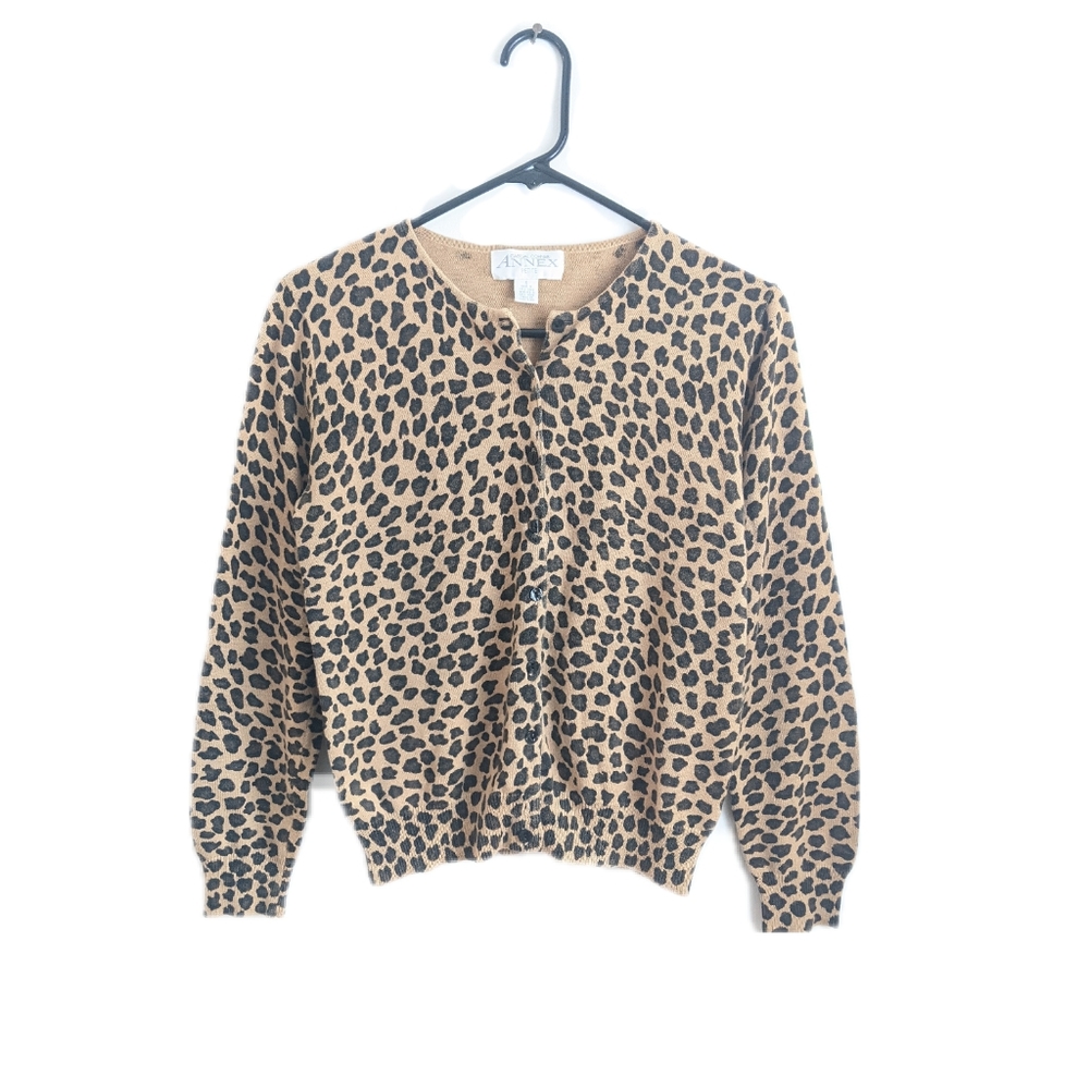 Vintage 90s Animal Print Cardigan Sweater